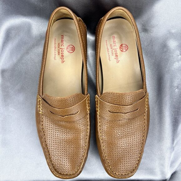 Marc Joseph NY Union Street Loafers Men's 12 Cognac Leather Brazil Driving Shoes - Picture 17 of 17